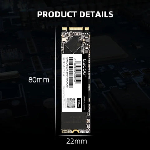 OSCOO SSD M2 512GB SATA 2280 Internal Hard Drive 128GB 256GB M.2 2280 NGFF Hard Drive Disk Internal Solid State Drive for Laptop