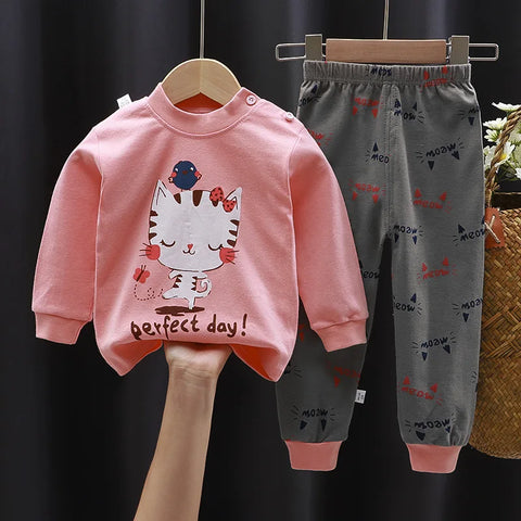 Boys Girls Cute Cartoon Pattern Autumn Clothes