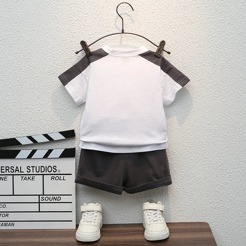 New Summer Baby Boys Clothes Sets Fashion Cotton Letter Printing T-shirts+Tooling Shorts 2pcs Kids Outfits for Infant Tracksuit