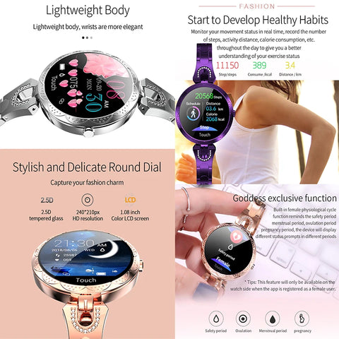 AK15 Fashion Smart Watch Women Waterproof Wearable Device Heart Rate Monitor Sports Smartwatches  For Android ios Xiaomi Huawei