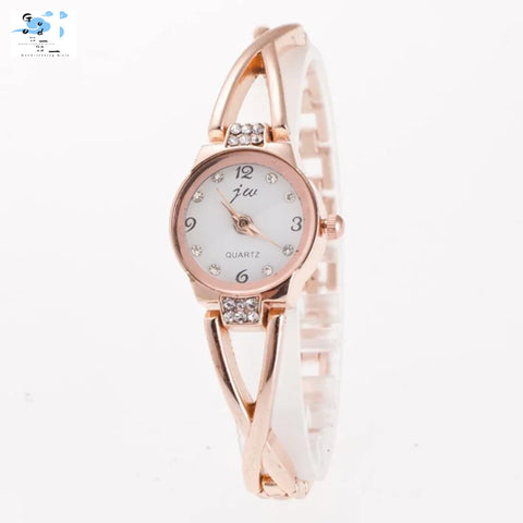 Fashion Women'S Minimalism  Golden Stainless Steel Wrist Watch Mechanical Watches Women'S  Fashion Cute Wristwatch Watch Women