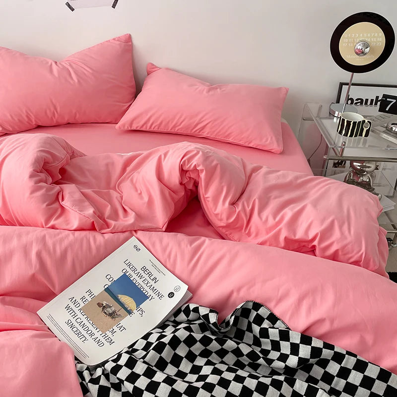 100% Cotton Pink Bedding Set