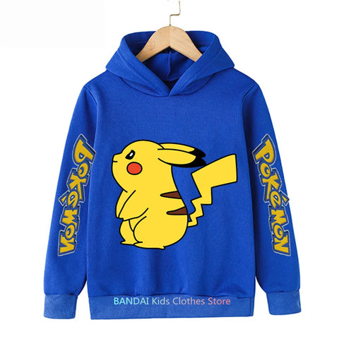 Pokemon Clothes Pikachu Children Autumn Hooded Sweater