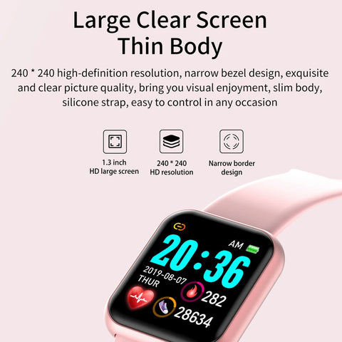 Smartwatch D20 Multifunctional Smart Watch Men Women Heart Rate Fitness Sports Bracelet Bluetooth Connected Watches Smart Band Y