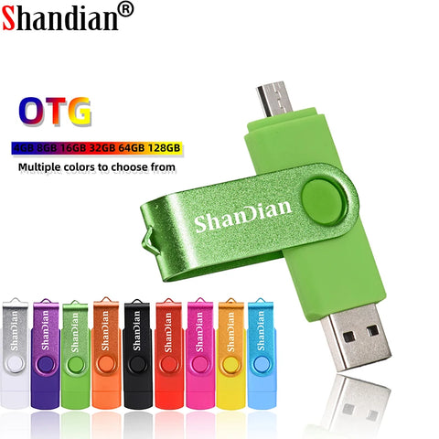 SHANDIAN 3in1 OTG 2.0 USB Flash Drive for Smartphone 4GB 8GB USB Stick 16GB Memory Stick 32GB Pendrive 64GB External Storage