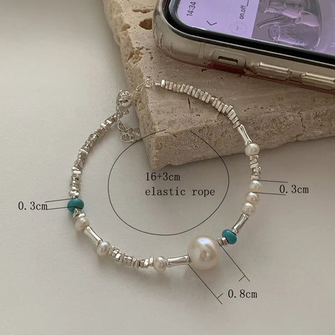 VENTFILLE 925 Sterling Silver Pearls Bamboo Knots Bracelet for Women Girl Simple Korean Jewelry Birthday Gift Dropshipping