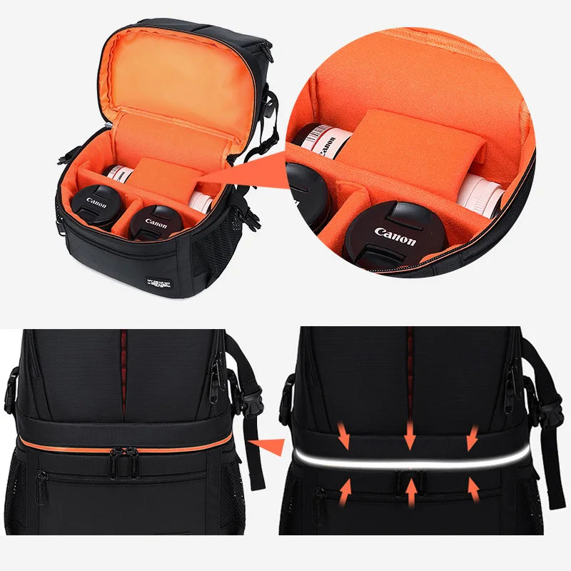 Double strap up and down layering camera bag