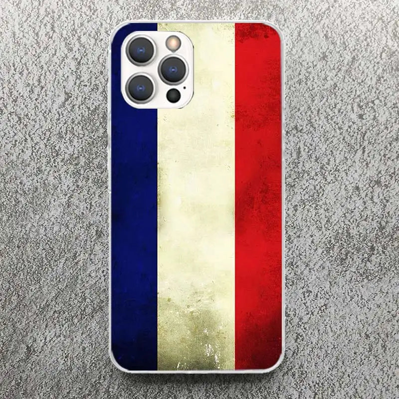 France Flag Print Soft Case for iPhone 11 13 14 Pro Max 15 Art 12 Mini Phone Shell XS XR X SE 7 Plus 8 Pattern Cover