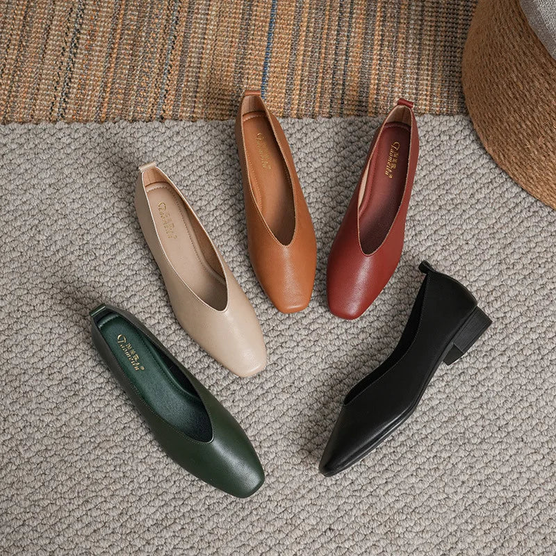 Cute Casual Flats Female Retro Shoes Low Heeled