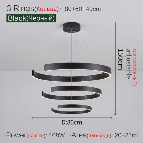 Ceiling chandelier Pendant lights Chandeliers for dining room LED Bedroom living room nordic home decor Modern Round ring lamps