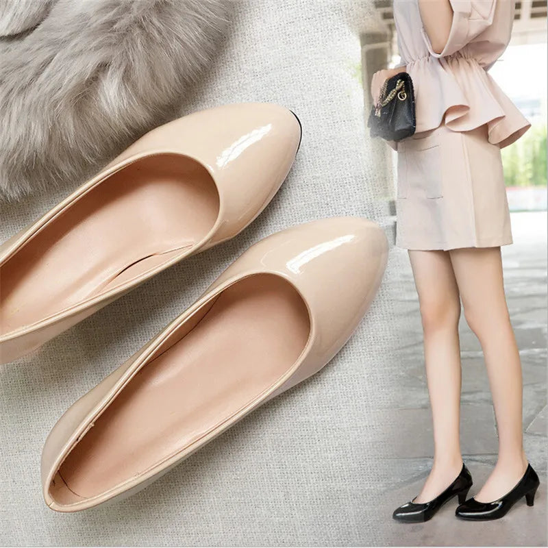 Ladies Pumps Medium Heel Weeding Shoes