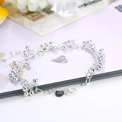 Special offer 925 Sterling Silver beautiful beads bracelets neckalce for women fashion Party wedding accessories jewelry sets