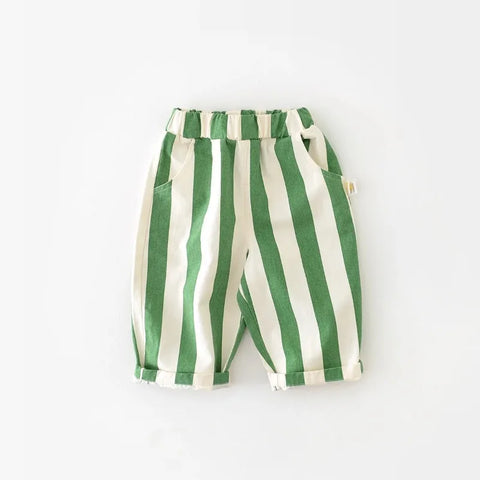 Spring New High Waist Cool Kids Baby Stripe Pants