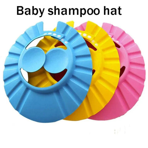 Baby Shampoo Cap Children Safe Bath Bathing Shampoo Caps Wash Hair Soft Adjustable Elastic Shield for Kids Protective Bath Hat