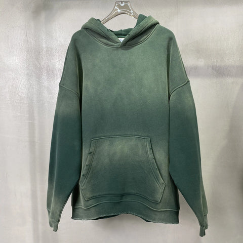 Solid Color Blanks plus fleece thicken spray-dyed aged hoodie