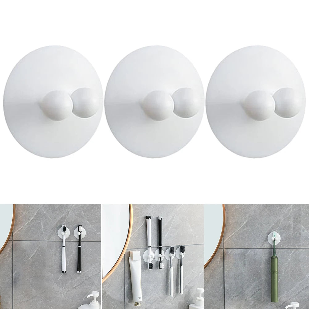 3PCS Punch-free Wall-Mounted Storage Hook With Suction Cup