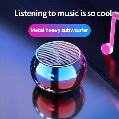 Wireless Bluetooth Speaker Portable Small Steel Gun Metal Heavy Subwoofer Outdoor Mini Bluetooth Small Speaker for Home Office