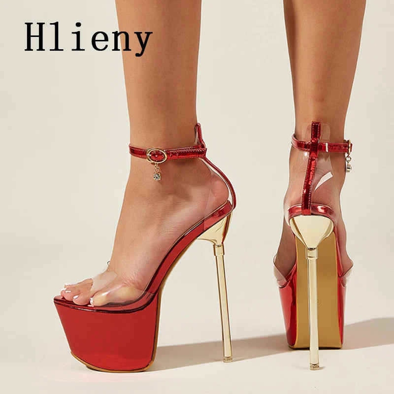 Platform High Heels Buckle Strap Sandals Women's Nightclub Pole Dance Shoes