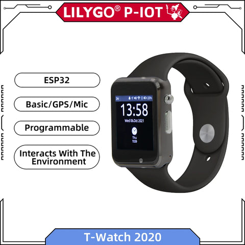 LILYGO® T-Watch 2020 ESP32 Wireless WIFI Bluetooth Watch 1.54 Inch Touch Display Programmable Wearable Environmental Interaction