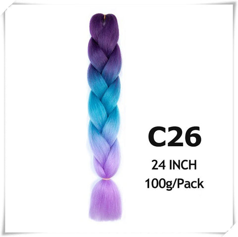 24 Inch Ombre purple jumbo Braiding Hair Synthetic