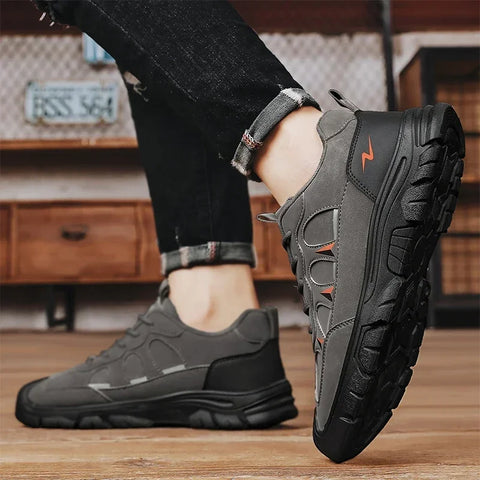 Autumn New Men's Causal Sneakers 2023 Fahion Lace Up Platform Shoes for Men Outdoor Male Anti-slip Increase Height Hiking Shoes