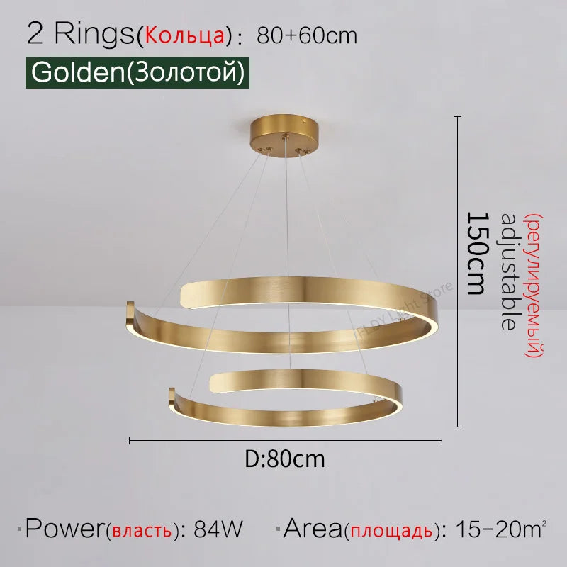 Ceiling chandelier Pendant lights Chandeliers for dining room LED Bedroom living room nordic home decor Modern Round ring lamps