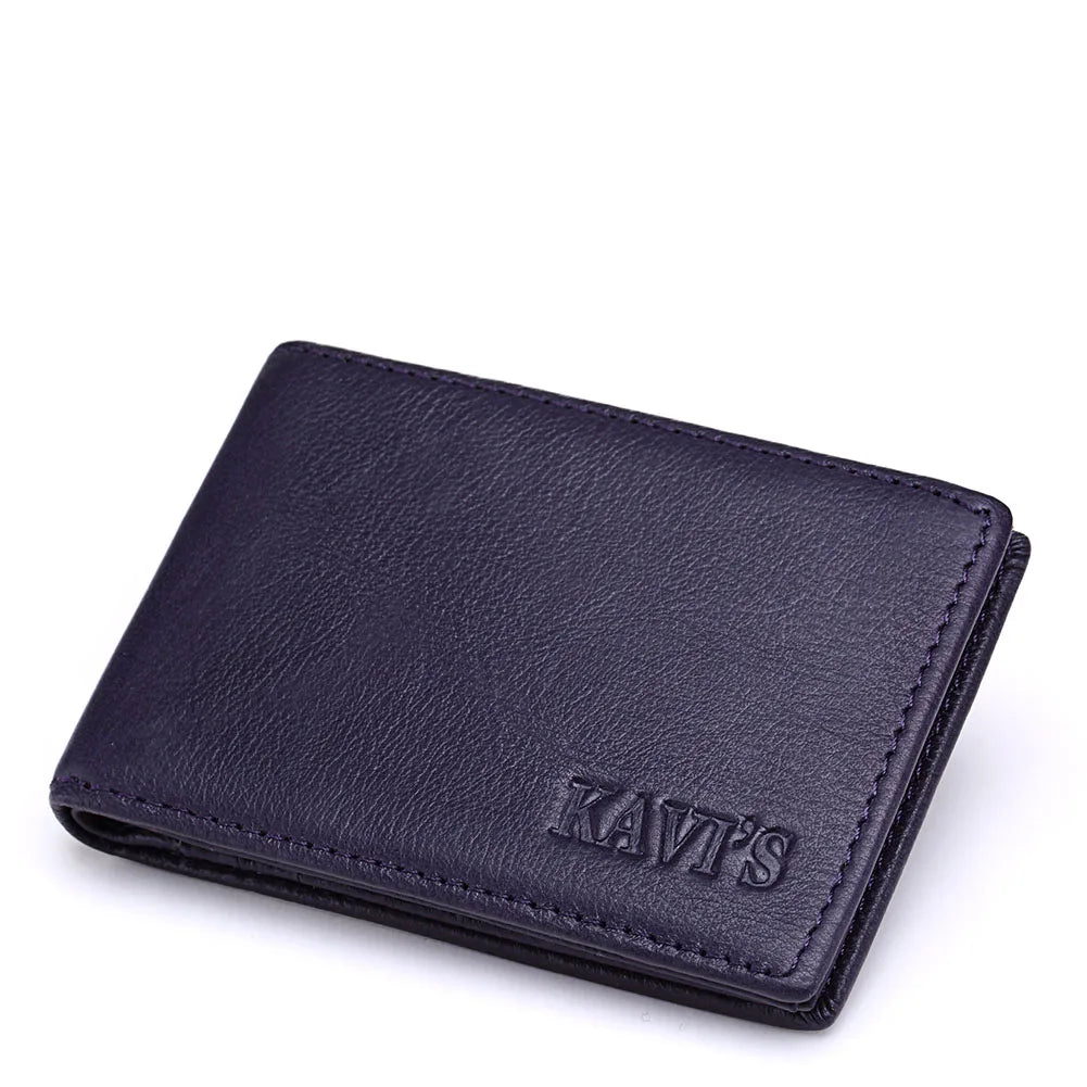 Genuine Leather  Portable Slim Wallet Mini Credit Card Wallet Purse Thin Small Card organizer Purse for Men