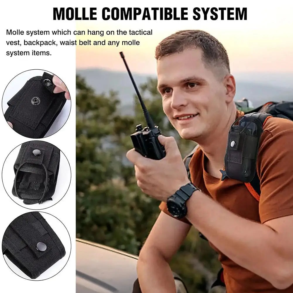 Outdoor Tactical Walkie-talkie Protective Case For MOLLE Waist Bag Holder Portable Interphone Carry Bag For Hunting Climbing