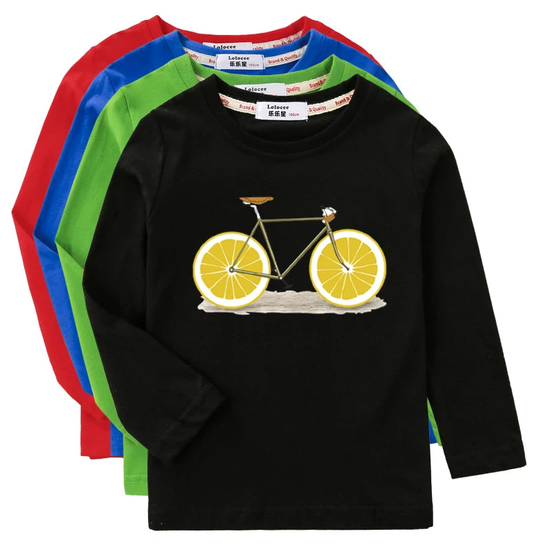 Bicycle T-Shirt Boy Girls Cotton Tops