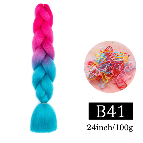 24 Inch Jumbo Braids Extensions Synthetic Braiding Hair Afro Ombre Color kanekalon Hair for Children Braid