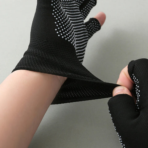 Women Men Arthritis Compression Gloves Fingerless Joint Pain Relief