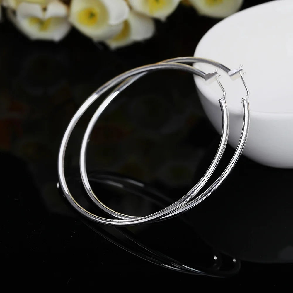 Circle Round Simple Hoop Earrings For Women