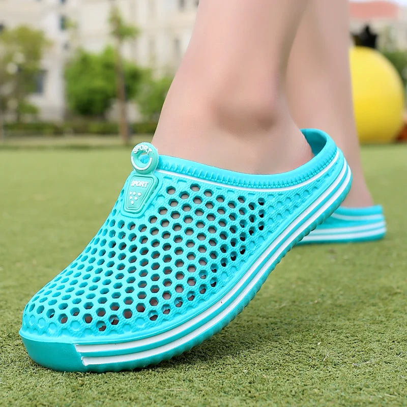 2024 Women Shoes Beach Slippers Unisex Hollow Out Casual Couple Beach Sandal Flip Flops Shoes Non-slide Mens Slippers