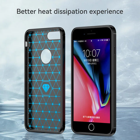 For iPhone 8 Plus Case For Apple iPhone 7 8 Plus Cover 5.5 Inch Carbon Fiber Shockproof Silicone Bumper For iPhone 8 7 Plus