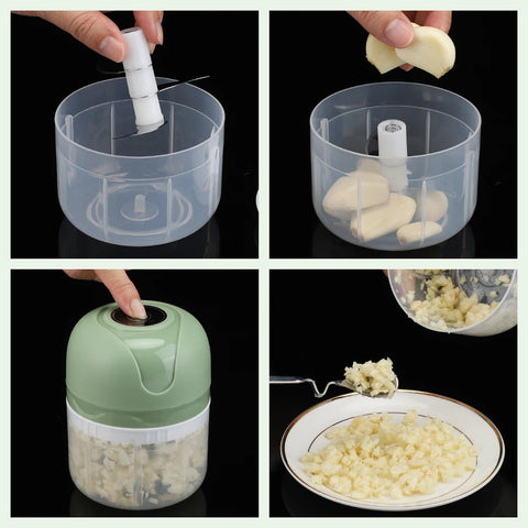 Electric Kitchen Food Chopper Mini Garlic Masher