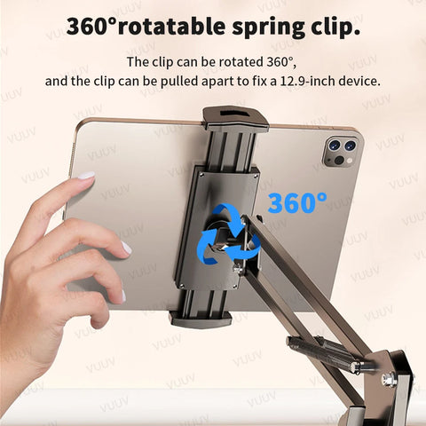 VUUV Tablet Holder iPad Desk Stand with 360° Adjustable Foldable Metal Arm Tablet Bracket for Xiaomi Samsung iPad Accessories