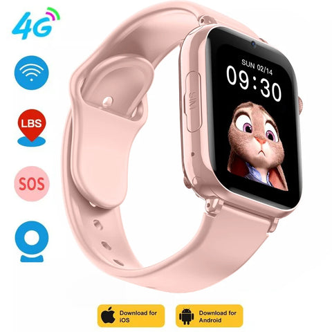 Kids 4G Smart Watch SOS GPS Location Tracker Sim Card Video Call WiFi Chat Camera Flashlight Waterproof Smartwatch For Children