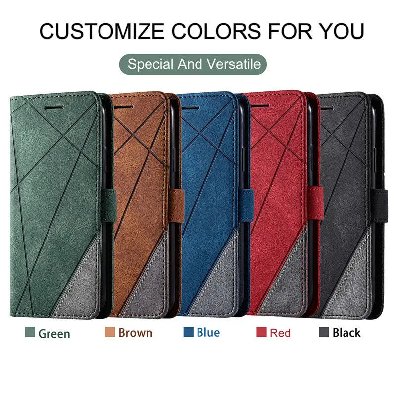 Wallet Business Magnetic Flip Leather Cover For iPhone