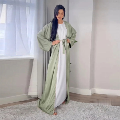 Open Abaya Arabic Long Dress Women