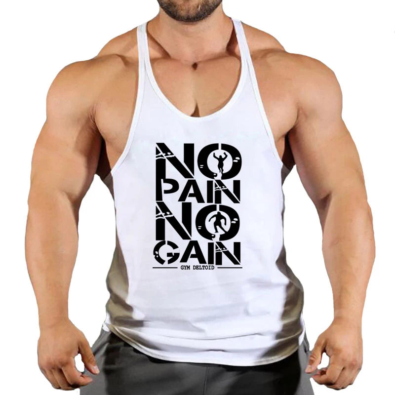 Skull Strong Print Clothing Bodybuilding Cotton Gym Tank Tops Men Sleeveless Undershirt Fitness Stringer Muscle Workout Vest