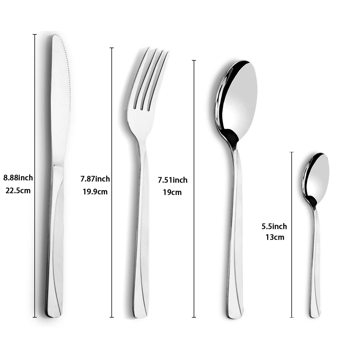 24Pcs Western Stainless Tableware Set Knife Fork Spoon Outdoor Portable Household Tableware Set Steak Cake Kitchen Dinnerware