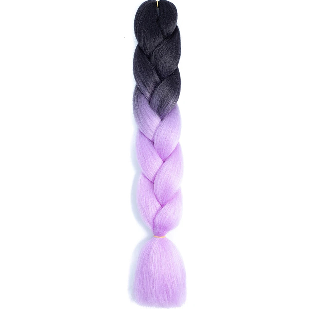 AZQUEEN 24 Inch Jumbo Braids Extensions Synthetic Braiding Hair Afro Ombre Color kanekalon Hair for Children Braid