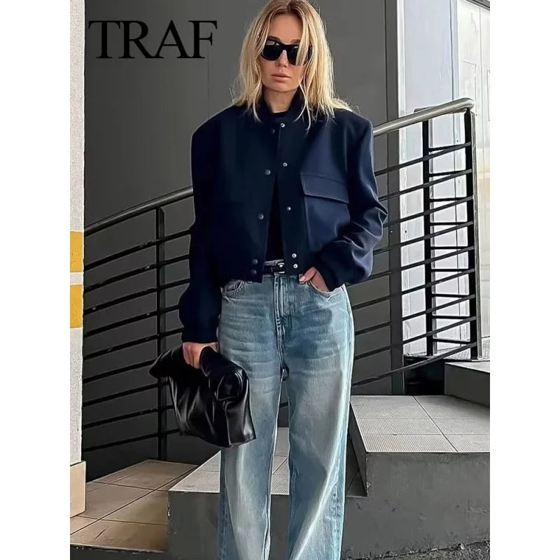 Women Casual Coats Streetwear Female Elegant Lapel Zipper Jakcet