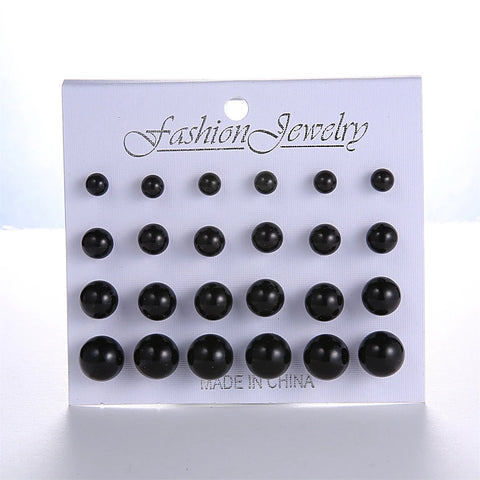 Imitation Pearl Stud Earrings Set