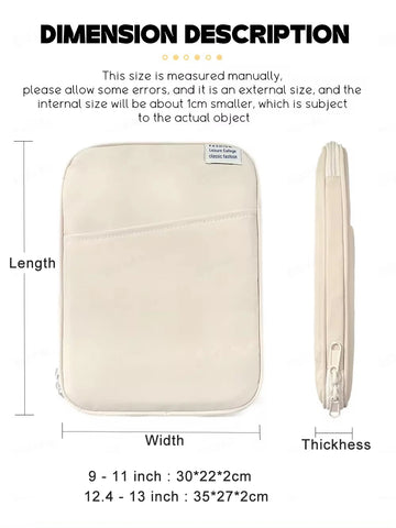 Tablet Sleeve Bag 9-11 inch for XiaoMi Pad 5 Pro iPad Air Pro 11 13 M4 M2 10th/9/8 10.2 For Samsung Huawei Shockproof Pouch Bags