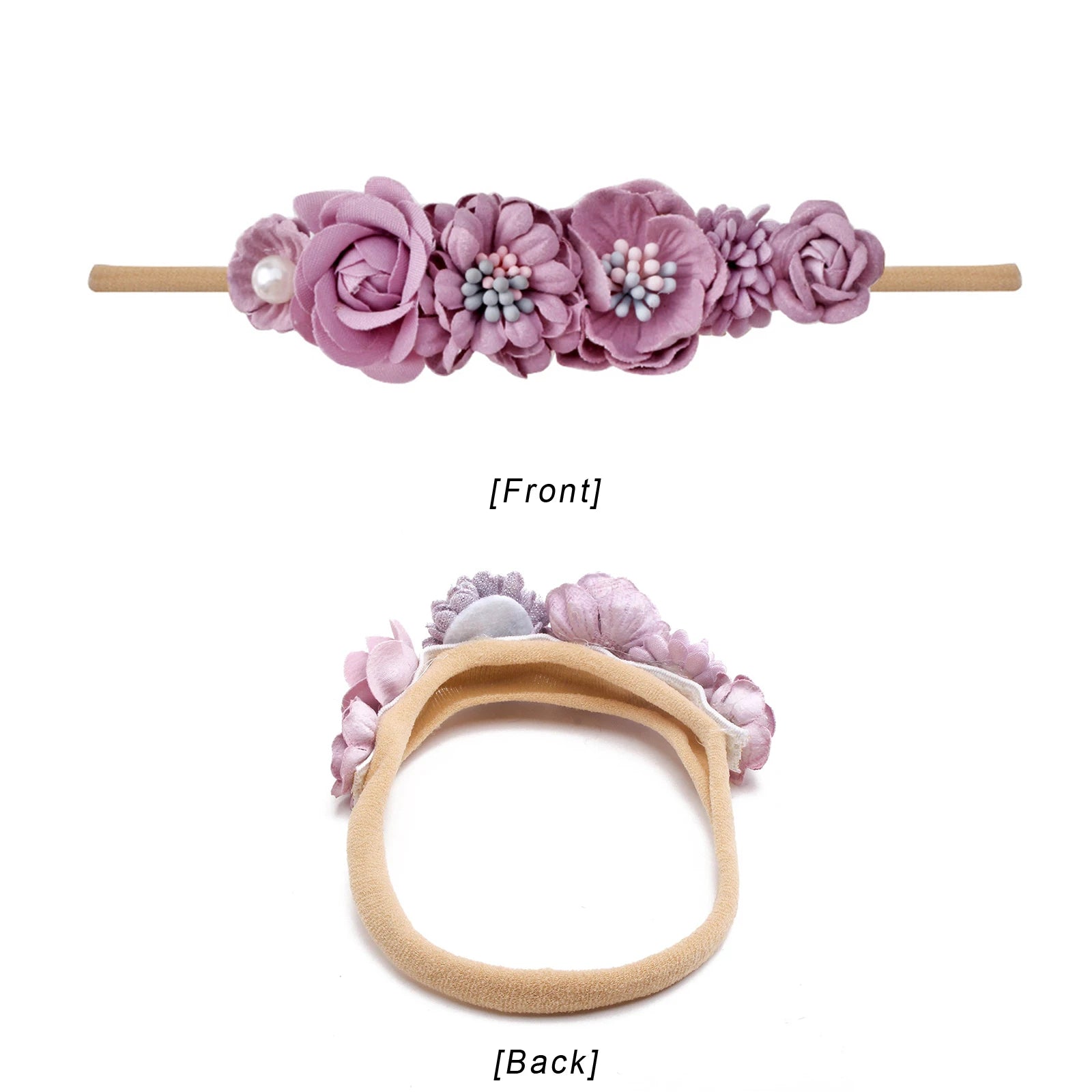 Pudcoco Baby Girls Headbands, Elastic Flower Head Wraps Photo Props Hair Accessories for Infant