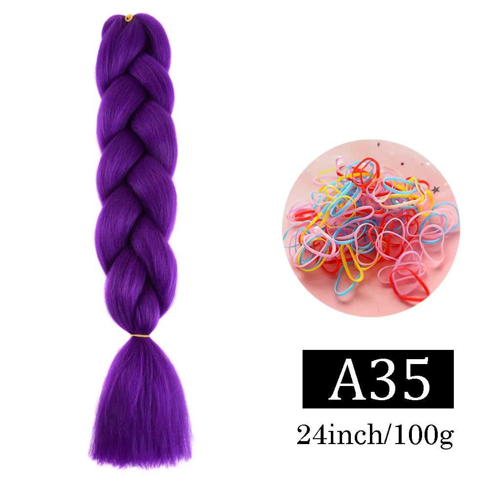 24 Inch Jumbo Braids Extensions Synthetic Braiding Hair Afro Ombre Color kanekalon Hair for Children Braid