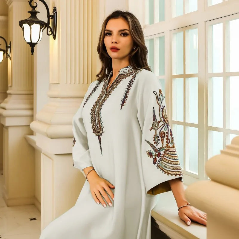 Eid Muslim Abaya Morocco Fashion Robe Corban Dubai Elegant Party Dresses Islamic Kaftan Arab Women Clothes Middle East