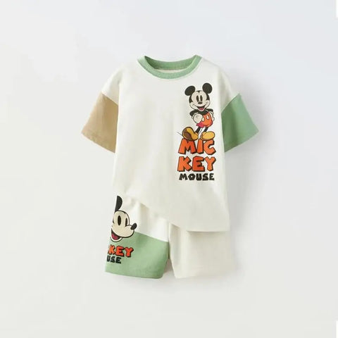 Summer New Children's Short Sleeved Suit Printed Lion Cartoon Tracksuit For Boy Clothing T-shirts + Shorts Two Piece Outfits