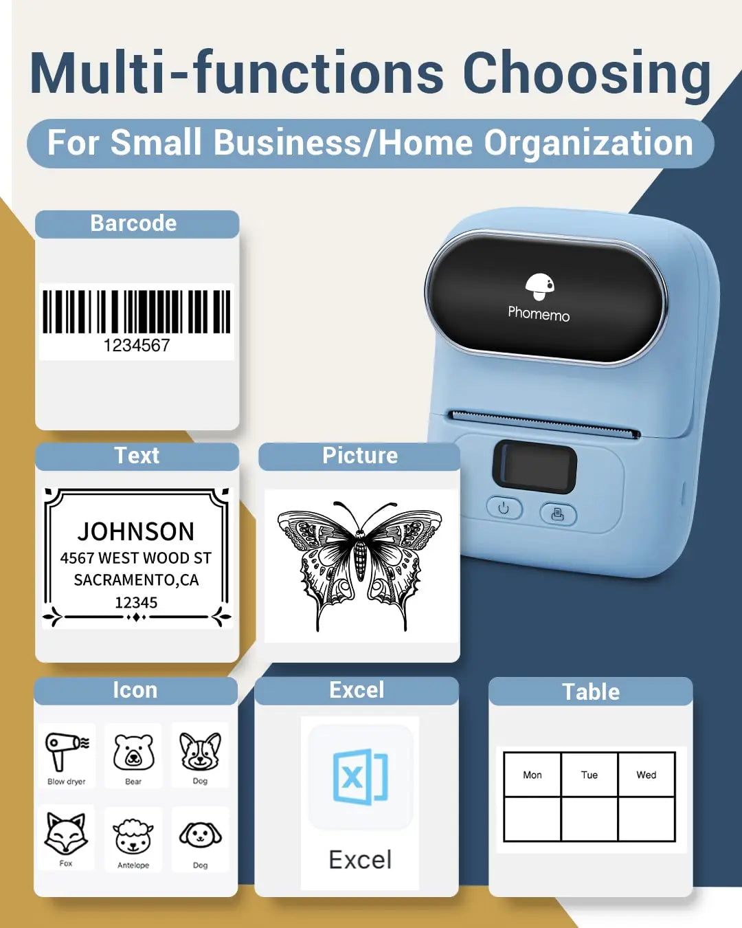 Wireless  Mini Printer Barcode Bluetooth Label Maker